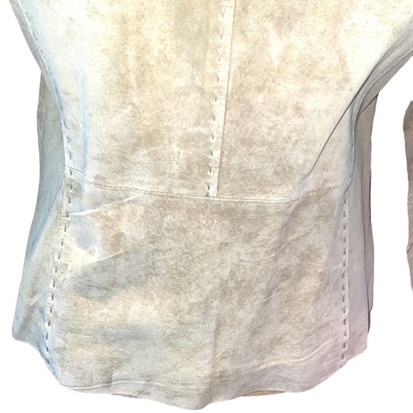 New Frontier sage green 💯 suede jacket/ blazer. Floral lining. Size 10. NWOT. - Picture 7 of 12